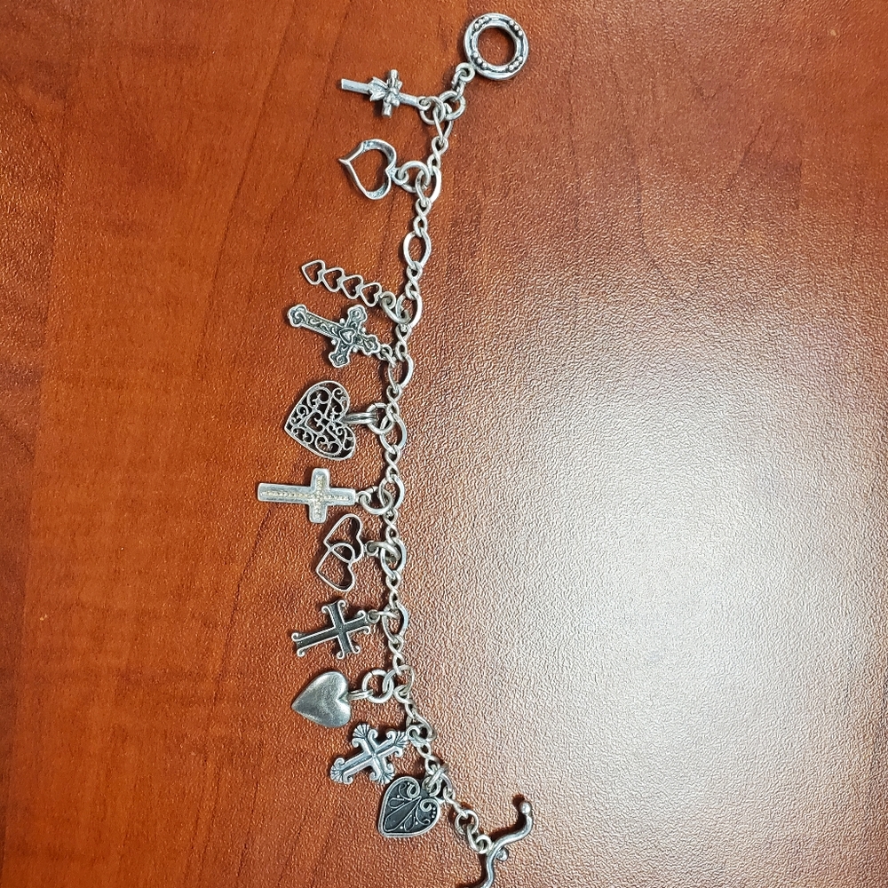 Silver Charm Bracelet with 11 Charms - Some 925 - Picture 2 of 11